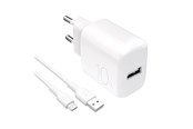Mobiel - Adapters & Opladers - Puro PROLITE 10W USB-A wall charger + USB-A - USB-C cable 1.2m - white - PUTCUSBA10WDYKACWHI