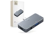 USB hub - Tech-Protect HUB V6 4in1 USB-C - USB-A 3.0 / USB-C PD100W / HDMI / mini jack 3.5mm - grey USB hub - 4 - USB 3.0 - Grijs - 9490713931585