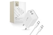 Mobiel - Adapters & Opladers - Tech-Protect C35W AC Charger 2x USB-C PD 35W with USB-C / USB-C cable - white - 9319456605570