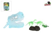 Speelgoed - Trend Toys 3D Dinosaur 11cm glow in the dark with keychain with 2 dino's 2 asst. 8cm. - 201068