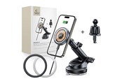 Mobiel - Adapters & Opladers - Tech-Protect MM15W MagSafe Car Mount with 15W Induction Charger for Air Vent and Dashboard - Black - 5906302313228