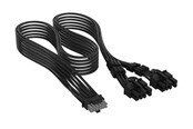 Voedingskabel (intern) - Corsair Elite Premium Individually Sleeved PCIe 12V-2x6 to 2x 8-pin (6+2 split) - Zwart - CP-8920435