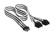 Voedingskabel (intern) - Corsair Elite Premium Individually Sleeved PCIe 12V-2x6 to 2x 8-pin (6+2 split) - Zwart - CP-8920437