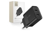 Mobiel - Adapters & Opladers - Tech-Protect C20W Mains Charger 2x USB-C PD 20W - Black - 9319456607284