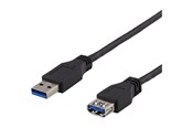 USB-kabel - Deltaco USB3-241 - USB extension cable - USB Type A to USB Type A - 1 m - USB3-241