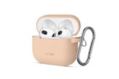 Mobiel - Covers & Cases - Tech-Protect Silicone Hook Case for Apple AirPods 3 - Beige - 5906302375066