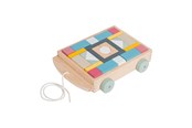 Speelgoed voor baby's - Bigjigs Wooden Block Wagon - 29 pcs. - 35003