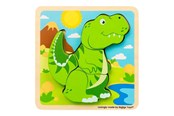 Speelgoed voor baby's - Bigjigs Wooden Shape Puzzle T-Rex - 4 pcs. - 38036