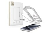 Mobiel - Beschermend glas - Tech-Protect Quick Set+ 2-pack Tempered Glass Screen Protector for iPhone 15 Pro - Black - 5906302318810