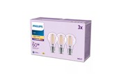 Armaturen & Lampen - Philips LED spot A60 7W/827 (60W) Clear 3-pack E27 - 929001387308