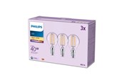 Armaturen & Lampen - Philips LED spot P45 4,3W/827 (40W) Clear 3-pack E14 - 929001890493