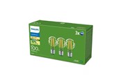 Armaturen & Lampen - Philips LED spot Ultra Efficient A60 7,3W/827 (100W) Clear 3-pack E27 - 929003625131
