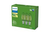 Armaturen & Lampen - Philips LED spot Ultra Efficient B35 2.3W/827 (40W) Clear 3-pack E14 - 929003800793