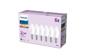 Armaturen & Lampen - Philips LED spot B35 3,4W/827 (40W) Frosted 6-pack E14 - 929004589763