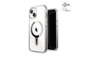 Mobiel - Covers & Cases - Speck Presidio Perfect-Clear ClickLock & MagSafe - iPhone 17e / 16e / 15 / 14 / 13 Case - Clear / Chrome Finish / Serene Silver - 150441-3199
