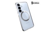 Mobiel - Covers & Cases - Speck Presidio Perfect-Clear Magnet - Case for Samsung Galaxy S25 / S24 MagSafe - Clear / Chrome Finish / Serene Silver - 150873-3199