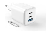 Mobiel - Adapters & Opladers - FIXED Super Fast Mini Charger 65W 2xUSB-C PD + USB-A White - FIXCG65M-2C1A-WH
