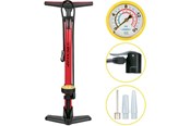Fietsaccessoires - Dunlop - Floor pump for bikes balls mattresses with pressure gauge - Red - 871125257377
