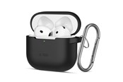 Mobiel - Covers & Cases - Tech-Protect Silicone Hook Case for AirPods 4 - Black - 5906302370047