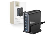 Mobiel - Adapters & Opladers - Tech-Protect DC140W-GAN 5-PORT PD140W/QC3.0 Charging Station - Black - 5906302375455