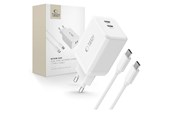 Mobiel - Adapters & Opladers - Tech-Protect NC45W-GAN 2-PORT PD45W + TYPE-C CABLE - White - 5906302372409