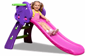 Buiten spelen - Elite Toys Kids Zone glijbaan paars met basketbalring 130cm - 6951146
