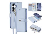 Mobiel - Covers & Cases - Dux Ducis Lava Leather Case for Samsung Galaxy S25+ with Detachable Magnetic Wallet - Blue - 6971824162264