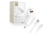 Mobiel - Adapters & Opladers - Tech-Protect NCA20 PD 20W QC3.0 USB-A / USB-C + USB-C / Lightning Cable 100cm - White - 5906302330546