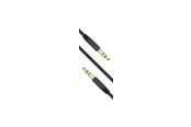 Audiokabel - FIXED Audio 2x3.5mm Gold-plated Flat Cable 1m Black - FIXM-AUX-BK