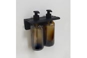 Badkamer accessoires - Gedy Dubbele houders voor zeepdispensers - Matzwart - 215914