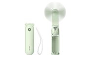 Powerbank - Jisulife Handheld Fan Life8 Mini Portable USB Fan with 2000mAh Power Bank and Flashlight - Green Powerbank - Groen - 2000 mAh - 6975061536642