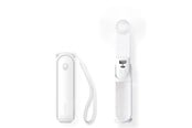 Powerbank - Jisulife Handheld Fan Life8 Mini Portable USB Fan with 2000mAh Power Bank and Flashlight - White Powerbank - Wit - 2000 mAh - 6975061536659