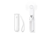 Powerbank - Jisulife Handheld Fan Life8 Plus Portable USB Fan with Power Bank Function 4500mAh and Flashlight - White Powerbank - Wit - 4500 mAh - 6975061536727