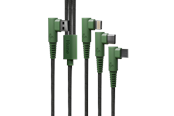 USB-kabel - Hune Hiedra Braided 90° 3-in-1 USB Cable 1.2m - Forest Green - AT-ACC-CA-362