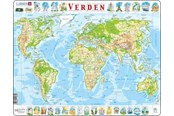 Puzzels - Larsen Puzzles Puzzle World Map Physical - 80 pieces Maxi (36.5x28.5 cm) Vloer - K4