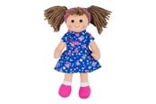 Pop, teddybeer en materiaal - Bigjigs Fabric Doll Hollie - 28cm - BJD057