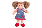 Pop, teddybeer en materiaal - Bigjigs Fabric Doll Hattie - 28cm - BJD058