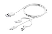 USB-kabel - CELLULAR line USB DATA CABLE TRIPLE - USBDATA3IN1MFITYCW