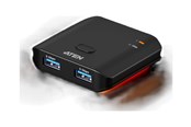 USB hub - ATEN Essentials US4322 - USB peripheral sharing switch - 2 ports USB hub - 2 - USB 3.2 - Zwart - US4322-AT