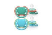 Babyspullen - Philips Avent Pacifier ultra air 2 pack 6–18 mdr. grøn/blå - SCF087/10