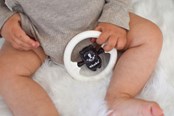 Speelgoed voor baby's - Akuku Baby rattle black/white BEAR - A0467