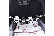 Speelgoed voor baby's - Akuku Pushchair rattle black/white BEARS - A0468