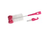 Babyspullen - Akuku Bottle cups and nipple brush with sponge PINK - A0575