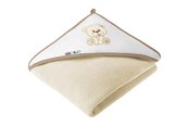 Babyspullen - Akuku Baby hooded towel 100 x 100 cm ECRU/BEAR - A1252