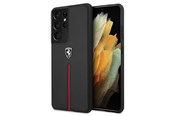 Mobiel - Covers & Cases - Ferrari Samsung Galaxy S21 Ultra Leather Nylon Stripe - Black - 3700740496176
