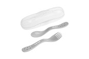 Babyspullen - Akuku Cutlery set in case grey - A0073