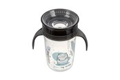 Babyspullen - Akuku Non-spill cup 360° 240 ml with dual handle black - A0671