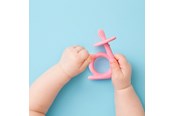Babyspullen - Akuku Silicone teether/toothbrush SNAIL_pink - A0115