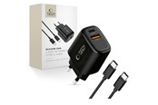Mobiel - Adapters & Opladers - Tech-Protect NCA45W-GAN 2-Ports 45W AC Charger with USB-C Cable - Black - 5906302336005