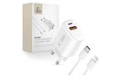 Mobiel - Adapters & Opladers - Tech-Protect NCA45W-GAN 2-Port 45W AC Charger - White - 5906302336012